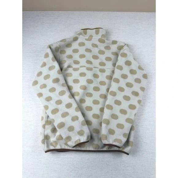 Patagonia Synchilla Fleece Pullover Womens Medium Polka Dot Snap-T Cream Tan - Picture 2 of 7